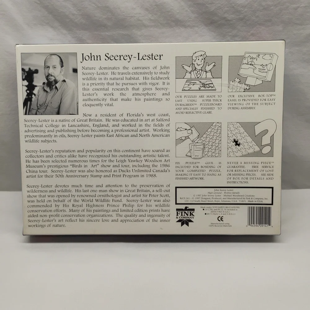 NEW John Seerey Lester Jigsaw Puzzle High‎ Ground Wolves 1000 pieces SEALED 1997